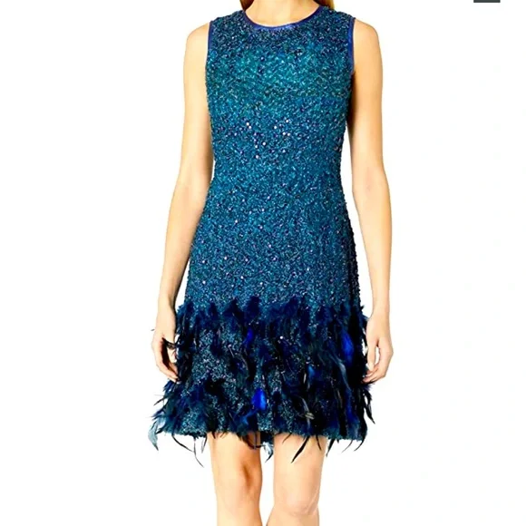 elie tahari dress blue Elie Tahari black and blue guipure lace dress, size 6, NEW WITH TAGS!